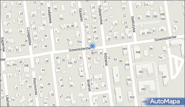 Ząbki, Szwoleżerów, 58, mapa Ząbki