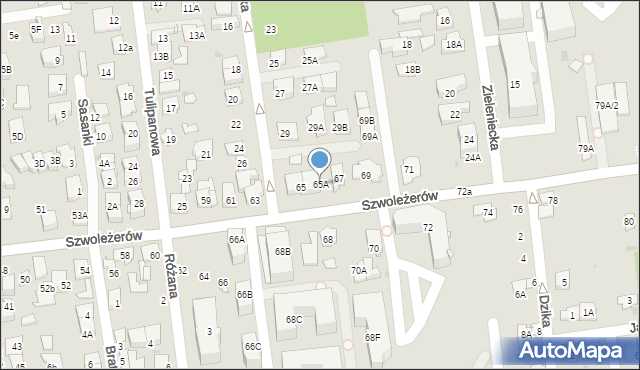 Ząbki, Szwoleżerów, 65A, mapa Ząbki