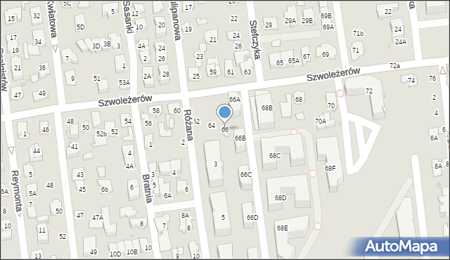 Ząbki, Szwoleżerów, 66, mapa Ząbki