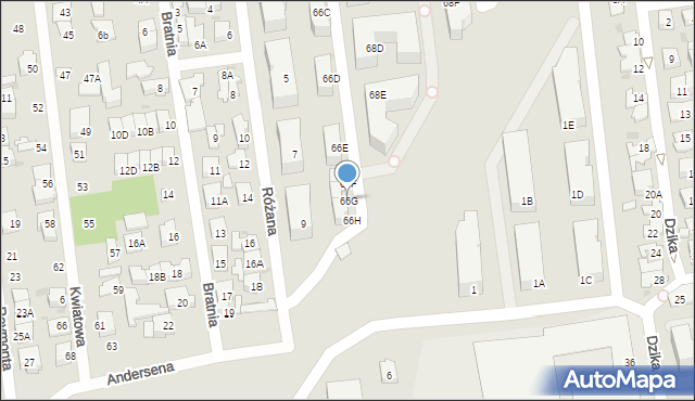 Ząbki, Szwoleżerów, 66G, mapa Ząbki