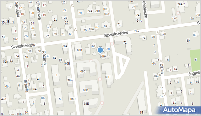Ząbki, Szwoleżerów, 70B, mapa Ząbki