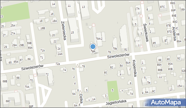 Ząbki, Szwoleżerów, 79A/1, mapa Ząbki