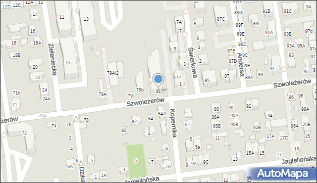 Ząbki, Szwoleżerów, 81, mapa Ząbki