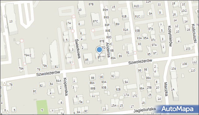 Ząbki, Szwoleżerów, 87, mapa Ząbki