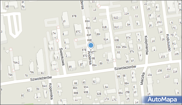 Ząbki, Szwoleżerów, 89C, mapa Ząbki