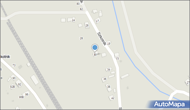 Żabno, Szkotnik, 30, mapa Żabno