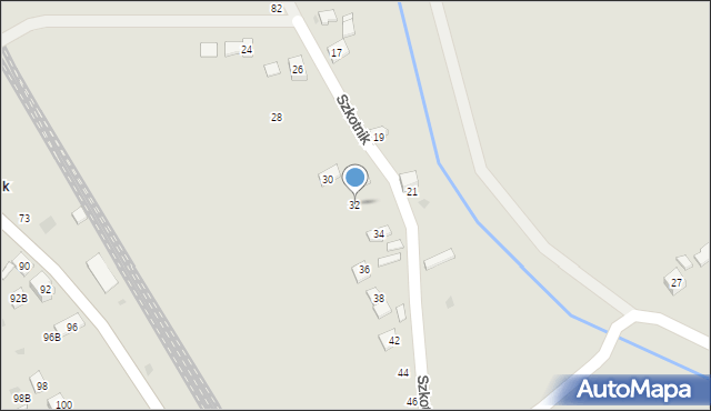 Żabno, Szkotnik, 32, mapa Żabno