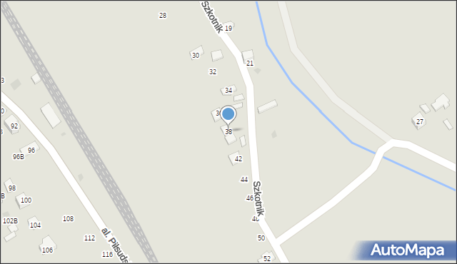 Żabno, Szkotnik, 38, mapa Żabno