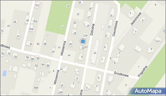 Zaborów, Szkolna, 11, mapa Zaborów