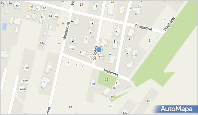 Zaborów, Szkolna, 2, mapa Zaborów