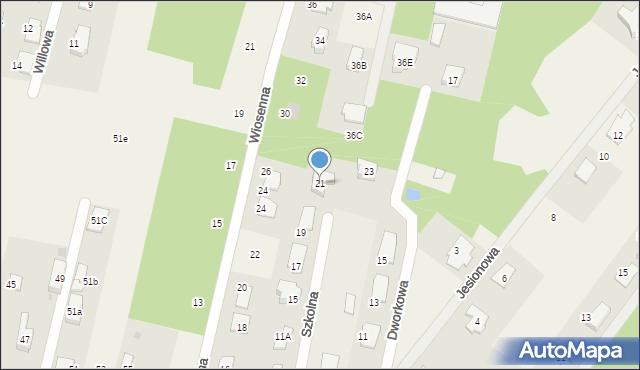 Zaborów, Szkolna, 21, mapa Zaborów