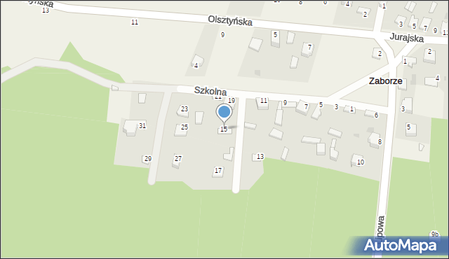 Zaborze, Szkolna, 15, mapa Zaborze
