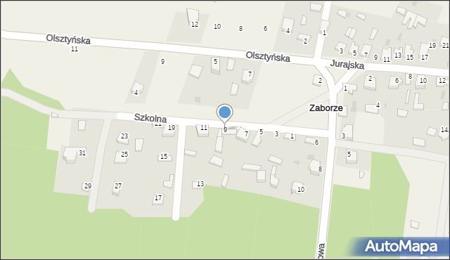 Zaborze, Szkolna, 9, mapa Zaborze
