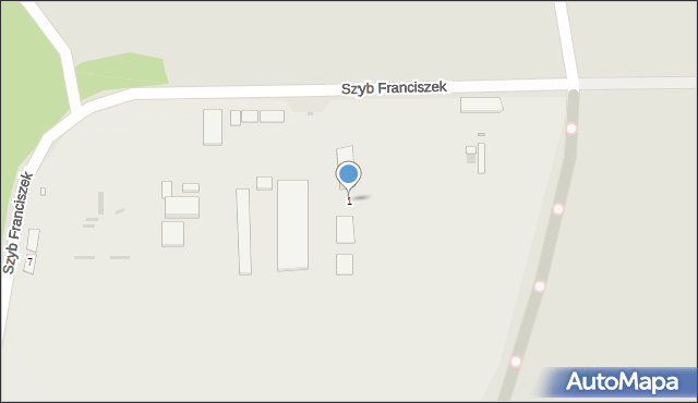 Zabrze, Szyb Franciszek, 1, mapa Zabrza