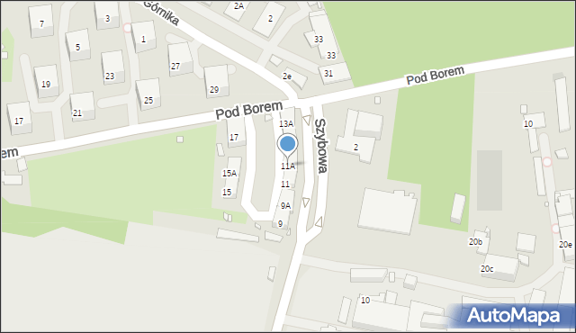 Zabrze, Szybowa, 11A, mapa Zabrza