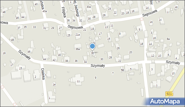 Zabrze, Szymały Jana, 32, mapa Zabrza
