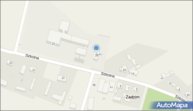 Zadzim, Szkolna, 18, mapa Zadzim