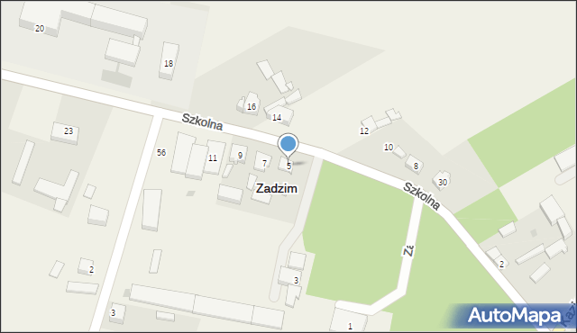 Zadzim, Szkolna, 5, mapa Zadzim