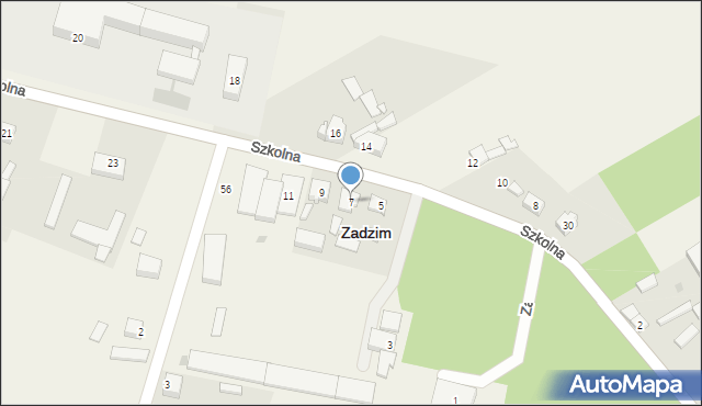 Zadzim, Szkolna, 7, mapa Zadzim