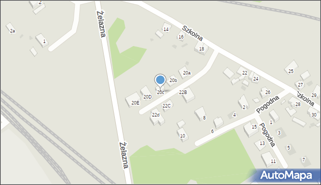 Żagań, Szkolna, 20c, mapa Żagań