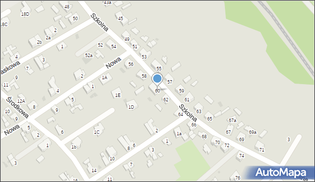 Żagań, Szkolna, 60, mapa Żagań