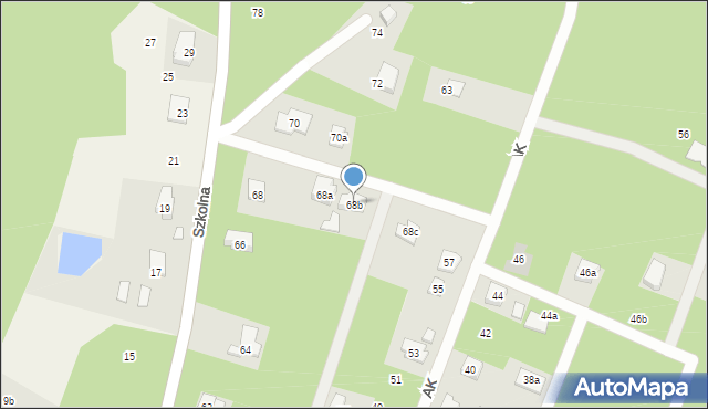 Zagościniec, Szkolna, 68b, mapa Zagościniec