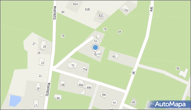 Zagościniec, Szkolna, 72, mapa Zagościniec