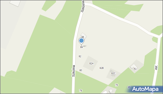 Zagościniec, Szkolna, 84, mapa Zagościniec