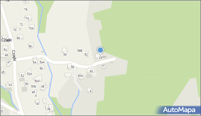 Zakopane, Szymaszkowa, 13, mapa Zakopanego