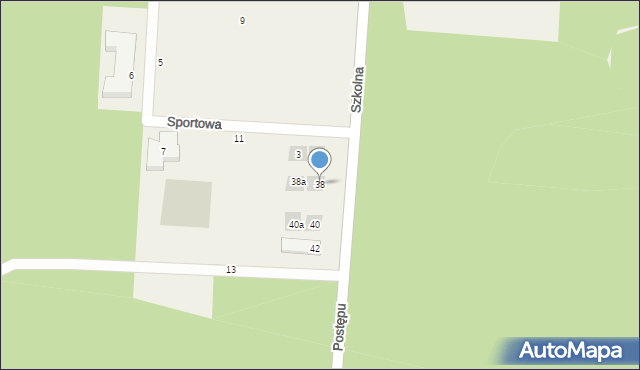 Zakręt, Szkolna, 38, mapa Zakręt