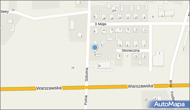 Zalesie, Szkolna, 2, mapa Zalesie