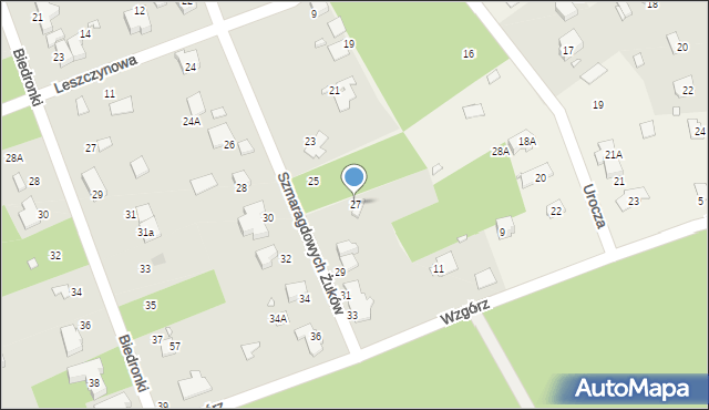 Zalesie Górne, Szmaragdowych Żuków, 27, mapa Zalesie Górne