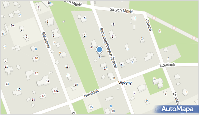 Zalesie Górne, Szmaragdowych Żuków, 6, mapa Zalesie Górne