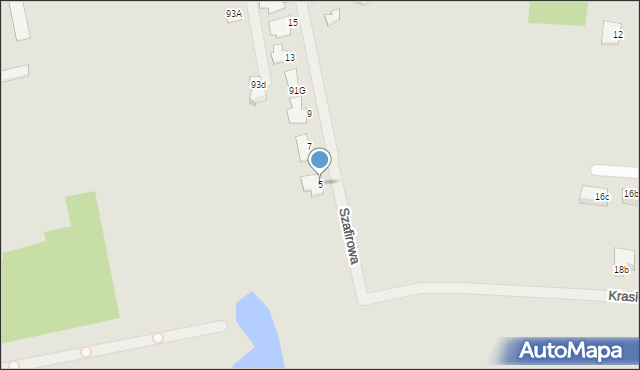 Zamość, Szafirowa, 5, mapa Zamościa