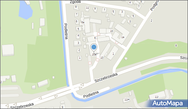 Zamość, Szczebrzeska, 10a, mapa Zamościa