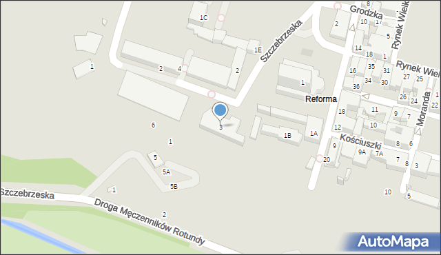 Zamość, Szczebrzeska, 3, mapa Zamościa