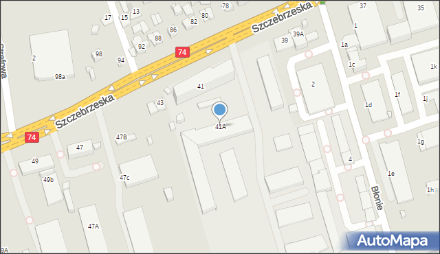 Zamość, Szczebrzeska, 41A, mapa Zamościa