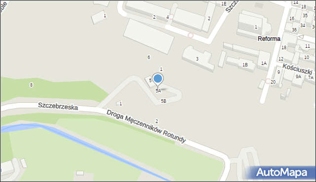 Zamość, Szczebrzeska, 5A, mapa Zamościa