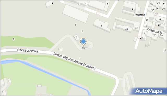 Zamość, Szczebrzeska, 5B, mapa Zamościa