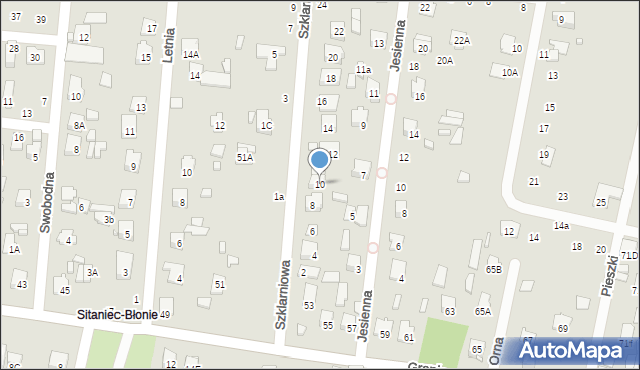 Zamość, Szklarniowa, 10, mapa Zamościa