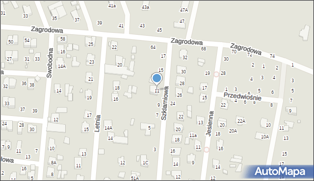 Zamość, Szklarniowa, 11, mapa Zamościa