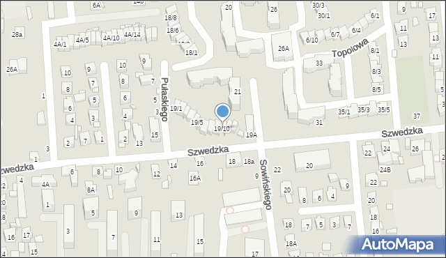 Zamość, Szwedzka, 19/10, mapa Zamościa