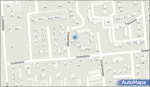 Zamość, Szwedzka, 19/2, mapa Zamościa