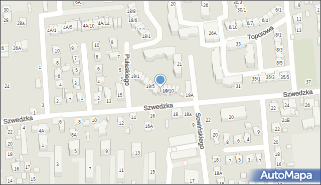 Zamość, Szwedzka, 19/8, mapa Zamościa