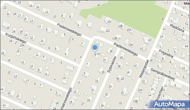 Zamość, Szymanowskiego Karola, 5, mapa Zamościa