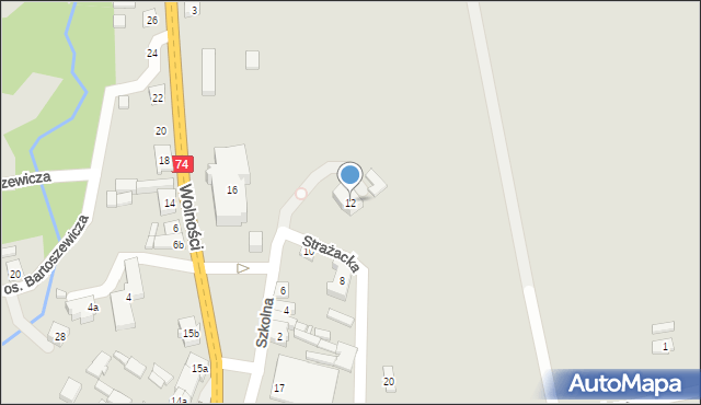 Żarnów, Szkolna, 12, mapa Żarnów