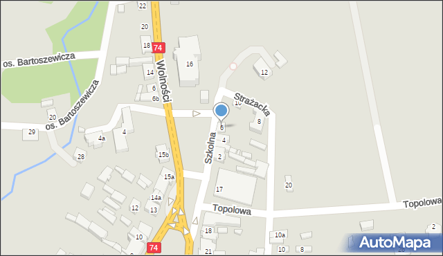 Żarnów, Szkolna, 6, mapa Żarnów