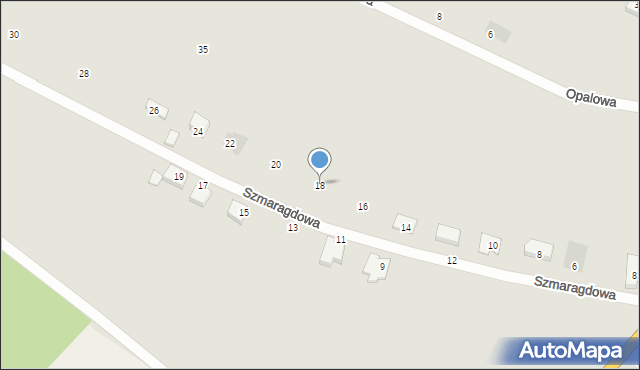 Żary, Szmaragdowa, 18, mapa Żary