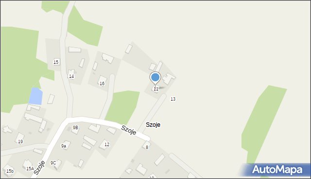 Zarzecze, Szoje, 11, mapa Zarzecze