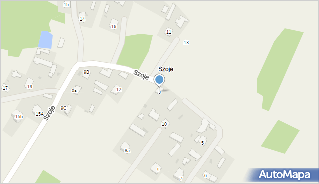 Zarzecze, Szoje, 8, mapa Zarzecze